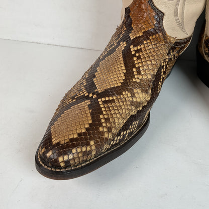 Vintage Laredo Front Cut Python Cowboy Boots 12 D USA Made Snakeskin