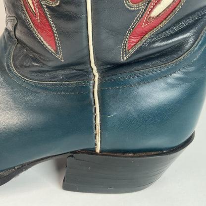 Vintage Tony Lama Bicentennial Thunderbird Cowboy Boots 10 D Gold Label 1776 Walrus Wingtip