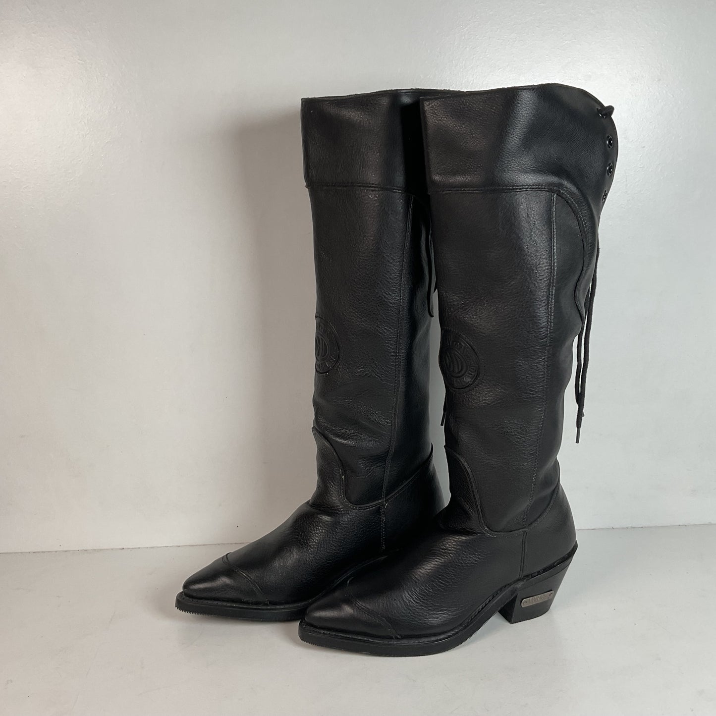 Vintage Harley Davidson Tall Motorcycle Boots 6.5 M Lace Up USA Made