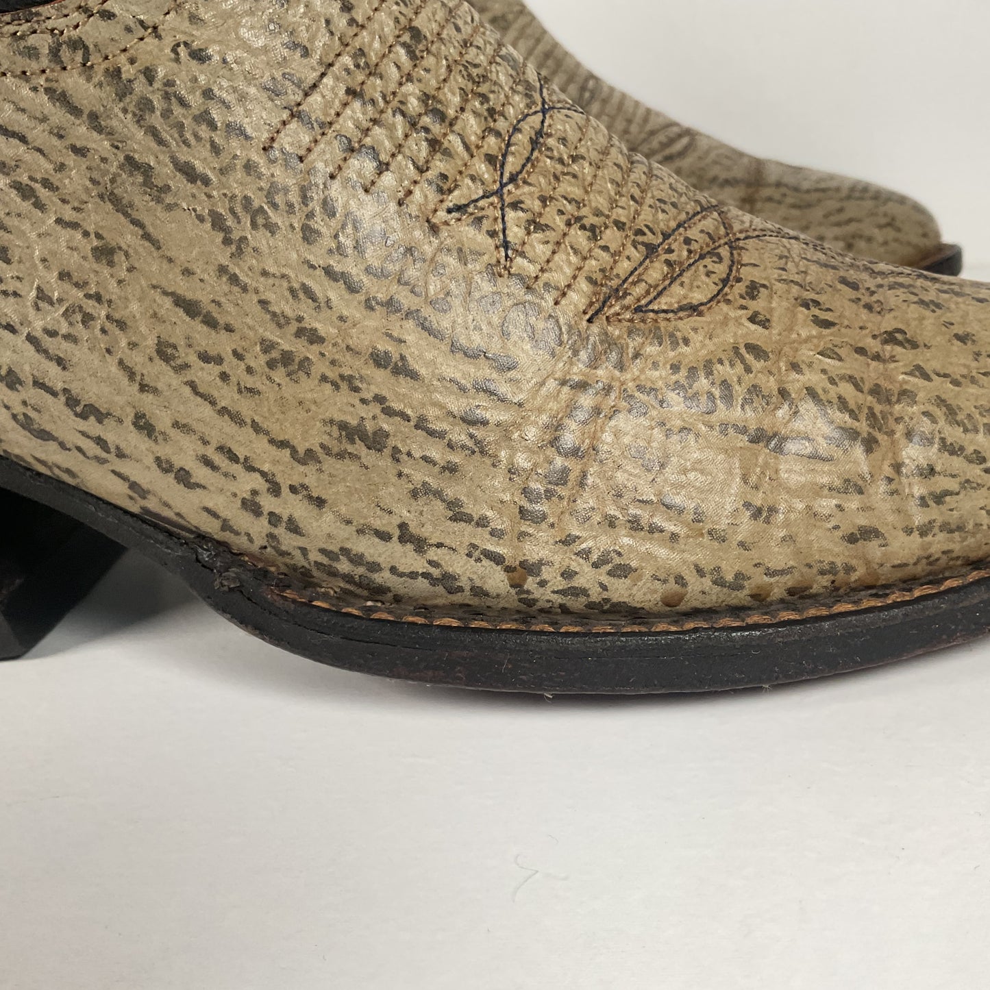 Vintage Shark Skin Cowboy Boots | Exotic | Grey | Men’s 8.5 D