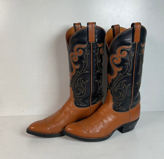 Vintage Tony Lama Longhorn Cowboy Boots | ￼Gold Label | Men’s 8.5 | Women’s 10