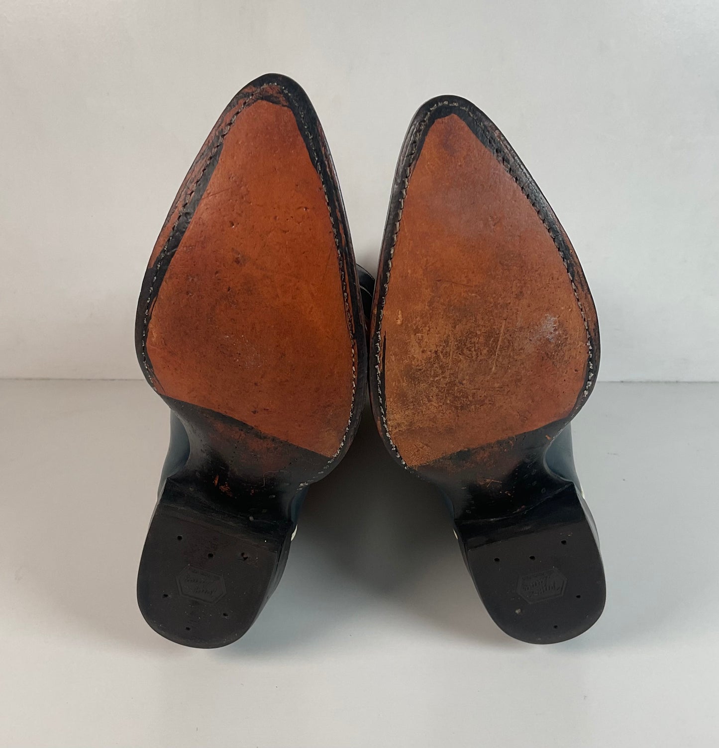 Vintage Tony Lama Bicentennial Thunderbird Cowboy Boots 10 D Gold Label 1776 Walrus Wingtip