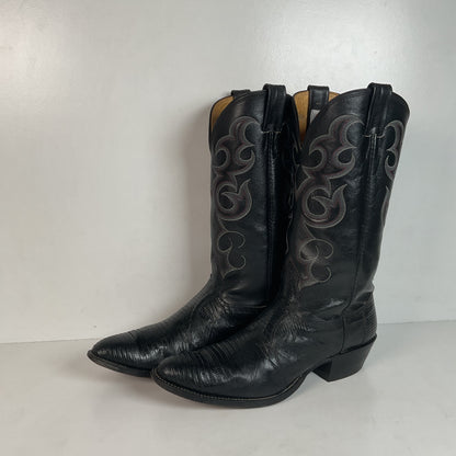 Vintage Nocona Teju Lizard Cowboy Boots 11 B USA Made