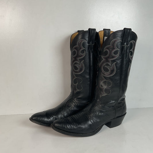 Vintage Nocona Teju Lizard Cowboy Boots 11 B USA Made
