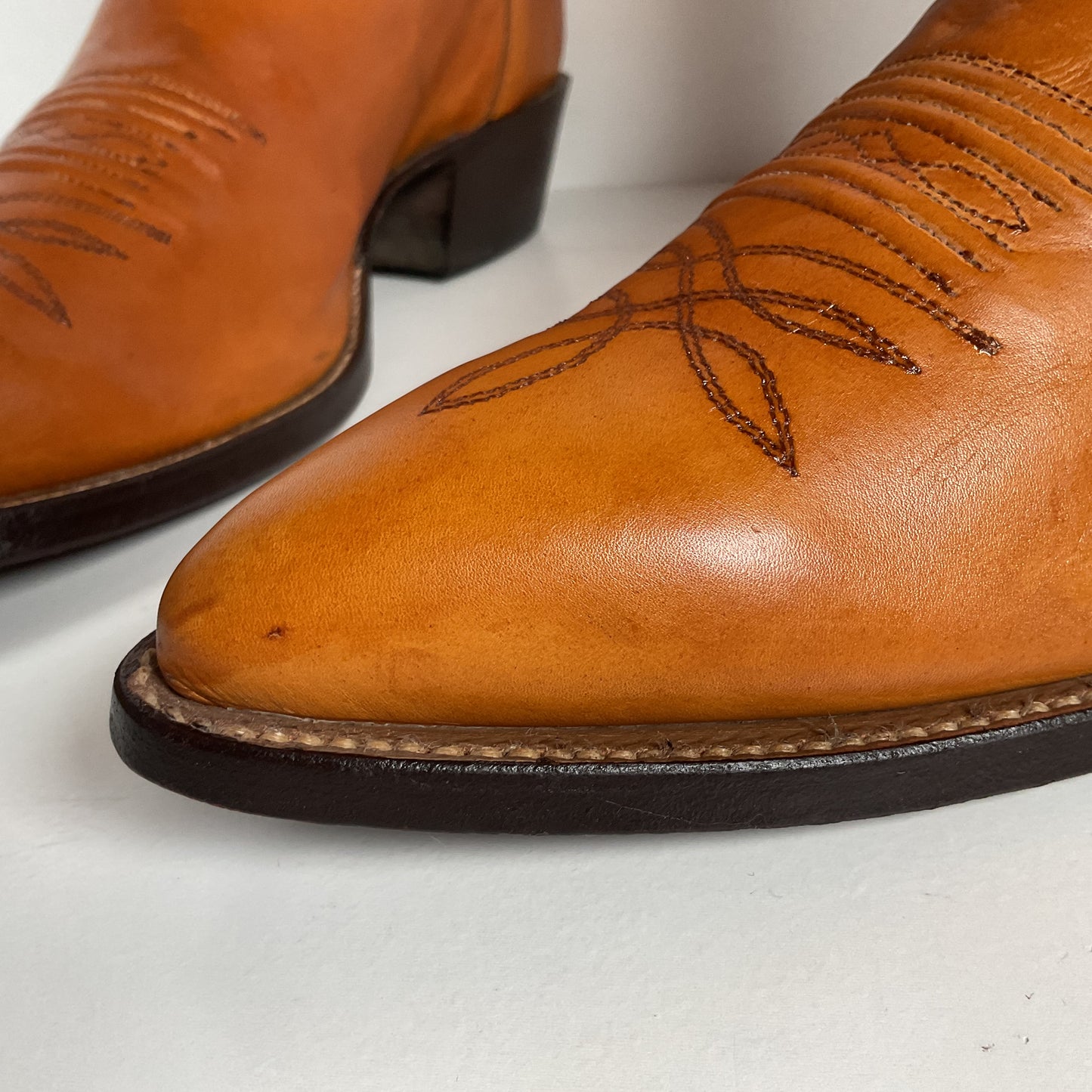 Vintage Justin Calfskin Cowboy Boots | Butterscotch | USA Made | Men’s 10.5 D