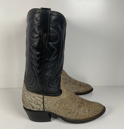 Vintage Shark Skin Cowboy Boots | Exotic | Grey | Men’s 8.5 D