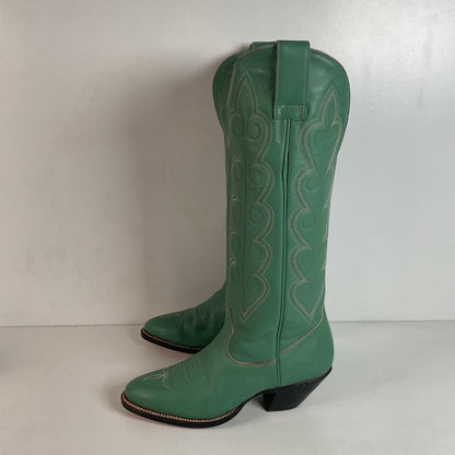 Chris Romero Tall Cowgirl Boots | Sea Foam Green | 6 M