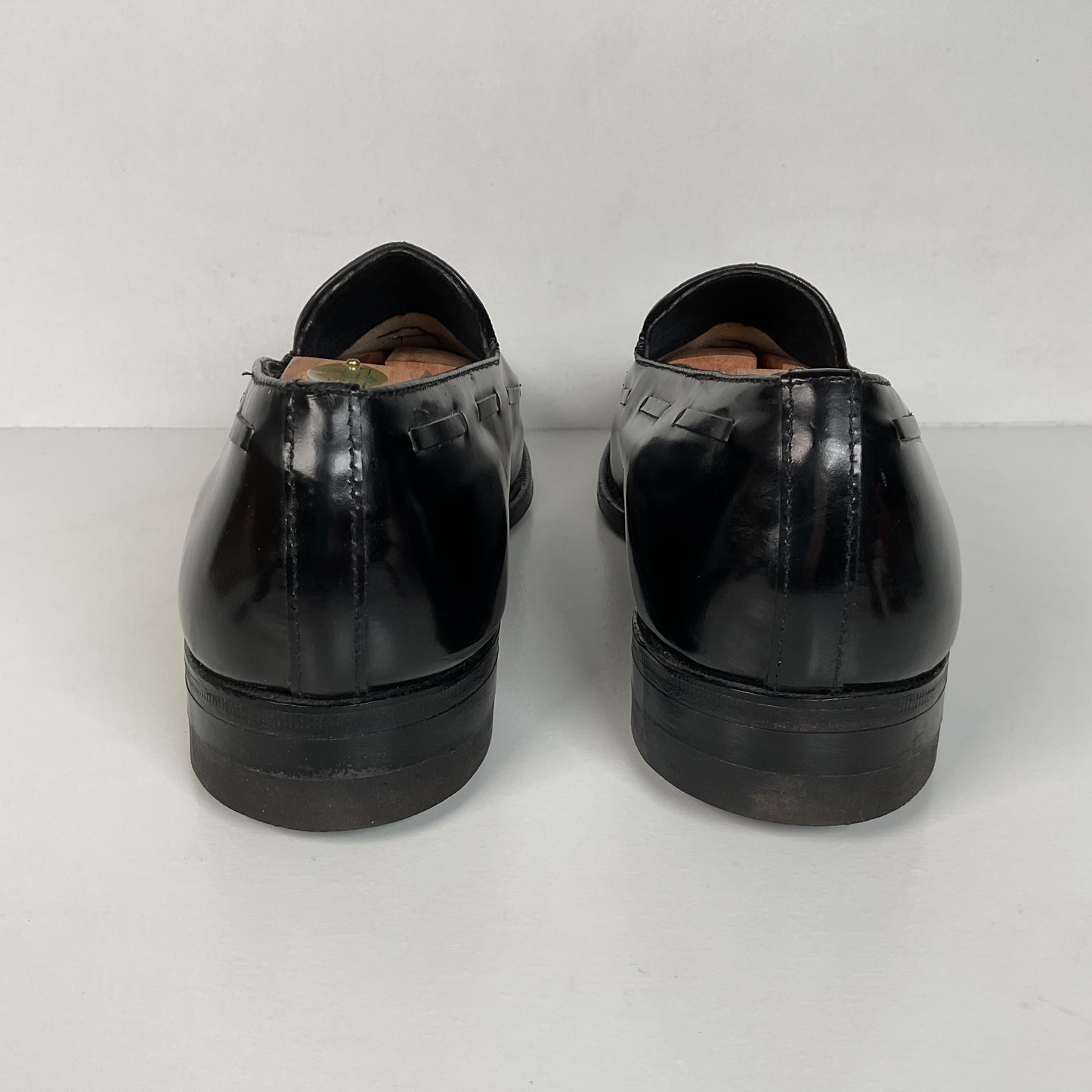 Vintage Florsheim Tassel Loafers | USA Made | Black Veal | High Shine | 10 EEE