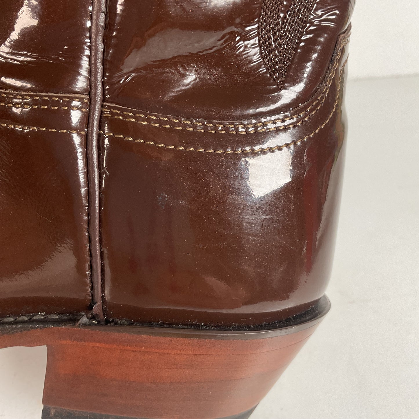 Lucchese Patent Leather Cowgirl Boots | Brown | Women’s 10