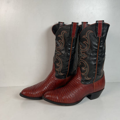 Larry Mahan Teju Lizard Cowboy Boots 10 EE Peanut Brittle