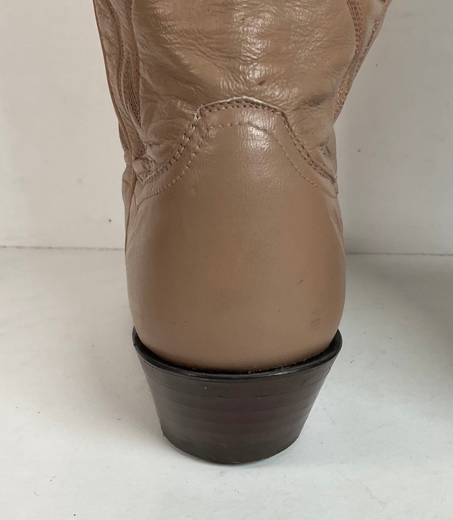 Vintage Panhandle Slim Beige Cowgirl Boots 6.5 B Handcrafted