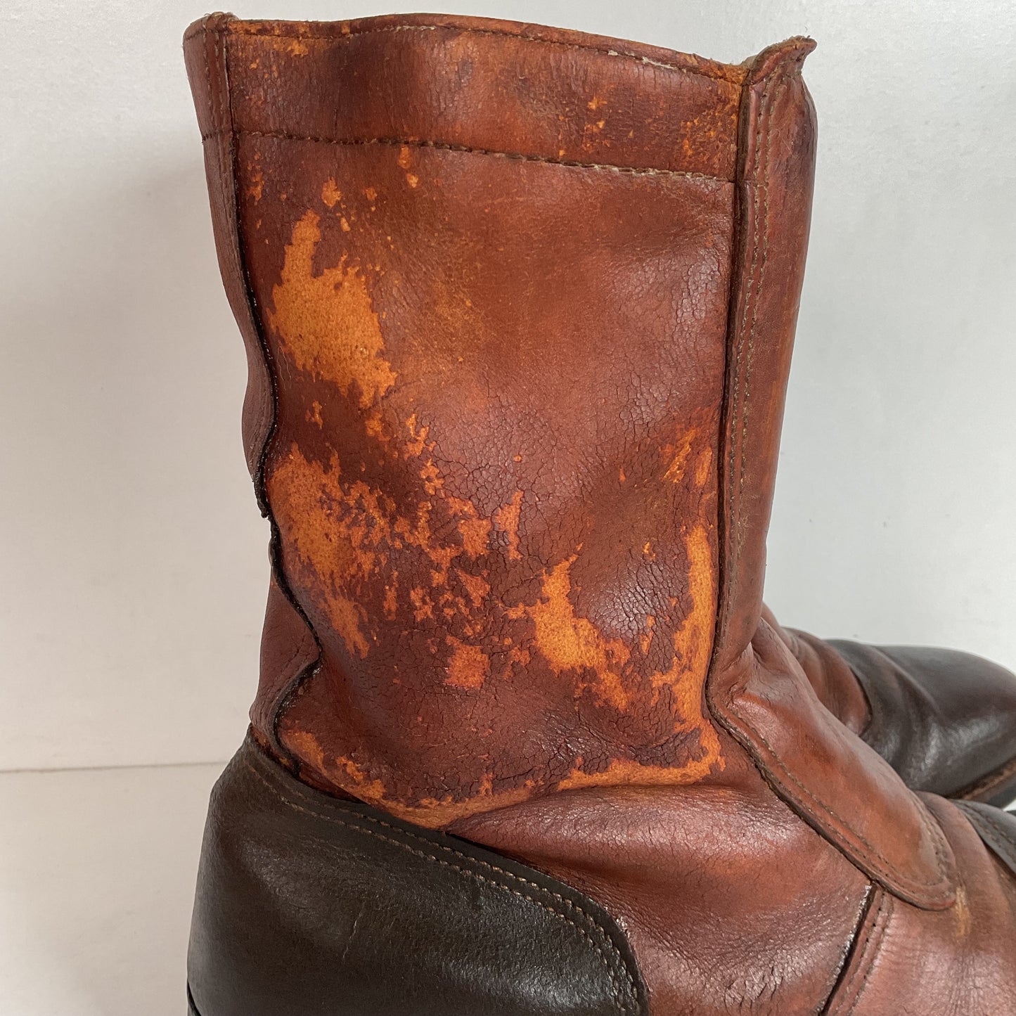 Vintage 1970s Hondaline Boots 9.5 Thrashed Moto Zip