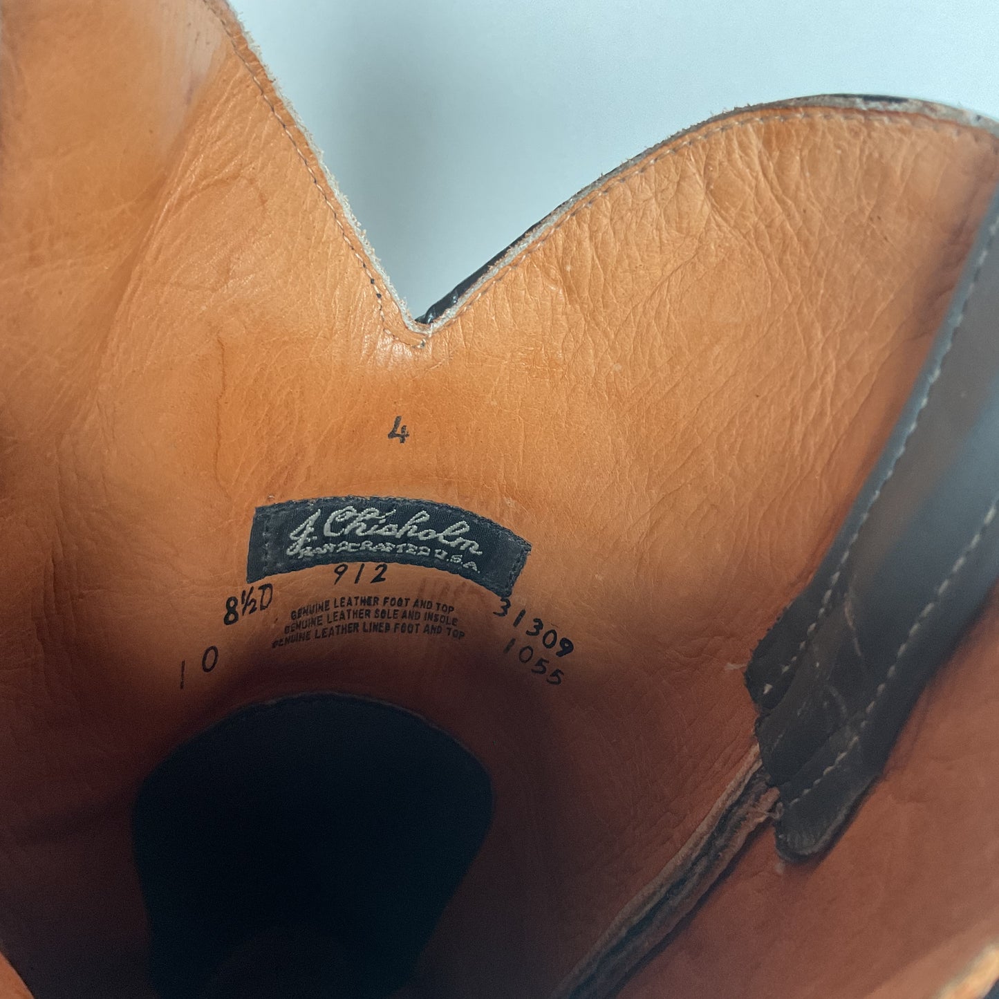 Vintage J. Chisholm Bullhide Cowboy Boots | USA Made | Grey | Men’s 8.5 D