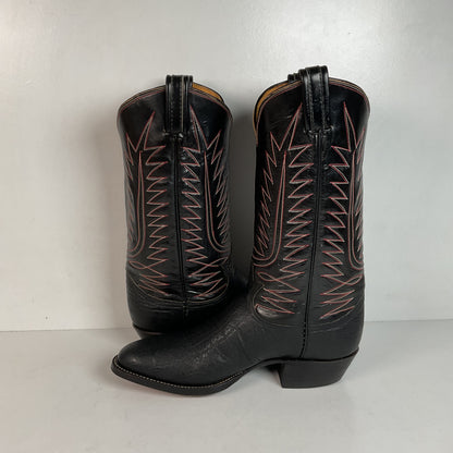 1970s Tony Lama Elephant Print Cowboy Boots 10 USA Made Gold Label