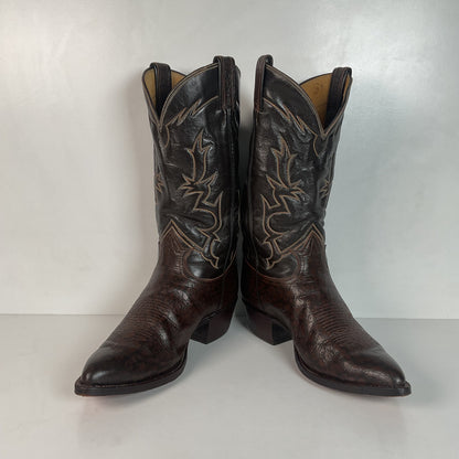 Vintage Tony Lama Exotic Caribou Cowboy Boots 9 EEE Gold Label
