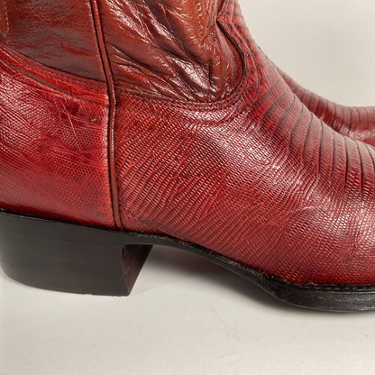Montana Teju Lizard Cowboy Boots | Tooled Inlays | Men’s 9 D