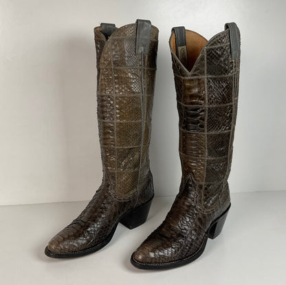 Vintage Nocona Full Python Cowgirl Boots | Snakeskin | Men’s 6 B | Women’s 7
