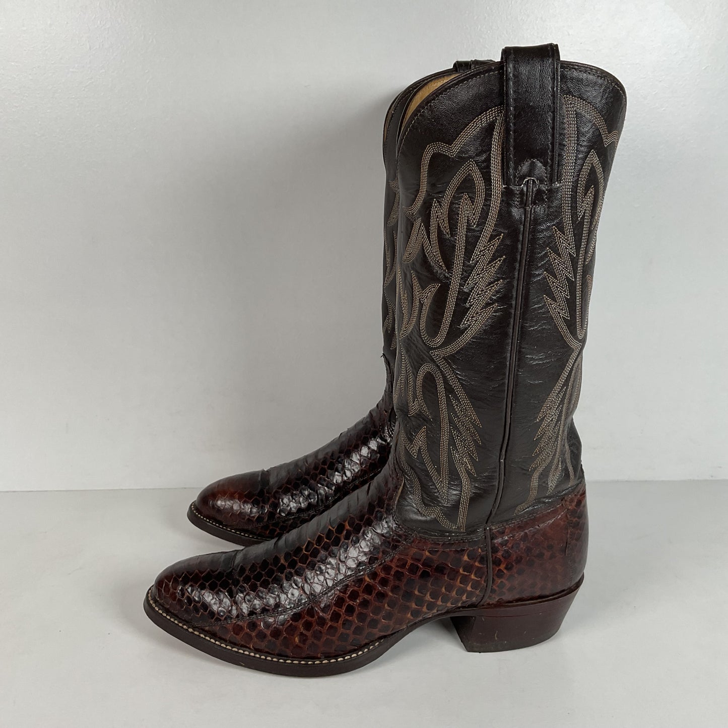 Texas Imperial Python Snakeskin Cowboy Boots | USA Made | Men’s 9.5 D