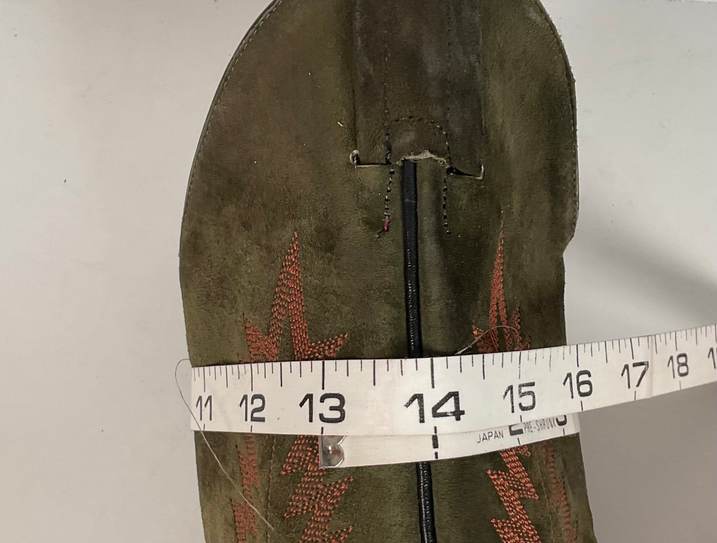 Vintage Hyer Cowboy Boots | 1980s | Olive Green Suede | Women’s 6.5 B