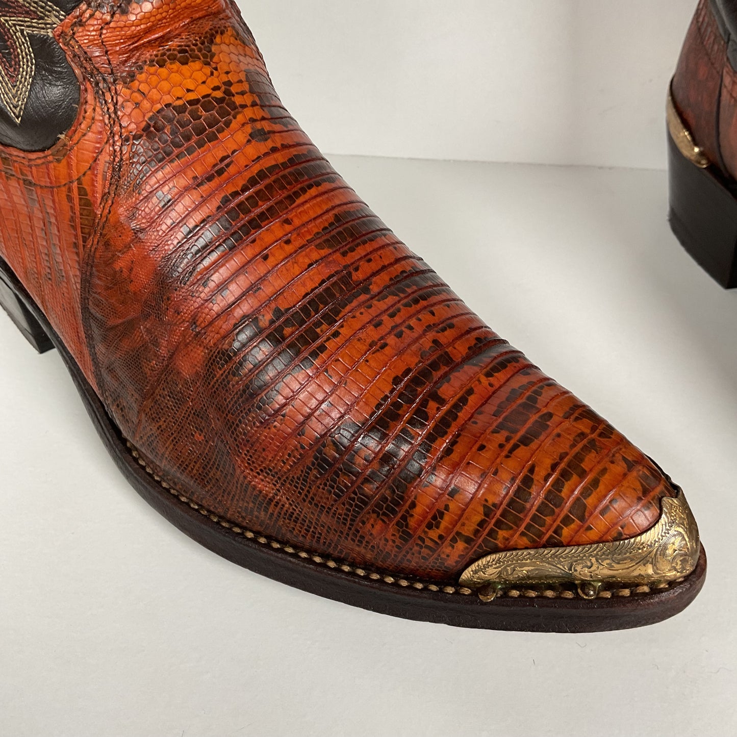 Vintage Dan Post Teju Lizard Cowboy Boots | Natural Cut | USA Made | Men’s 8.5 B