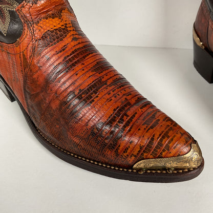 Vintage Dan Post Teju Lizard Cowboy Boots | Natural Cut | USA Made | Men’s 8.5 B