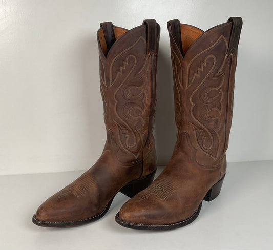 Vintage Tony Lama Cowboy Boots | Bay Apache Cowhide | Men’s 10.5 D