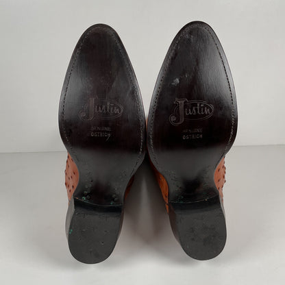 Justin Ostrich Quill Cowgirl Boots | Exotic | USA Made | Women’s 8.5 B