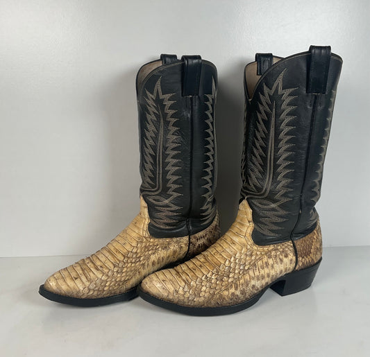 Cowtown Bias Cut Rattlesnake Cowboy Boots | Western Diamondback | Men’s 10 D