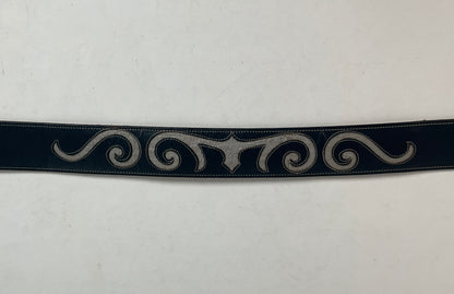 Tony Lama Antelope Skin Belt 36 Navy Blue Exotic USA Made