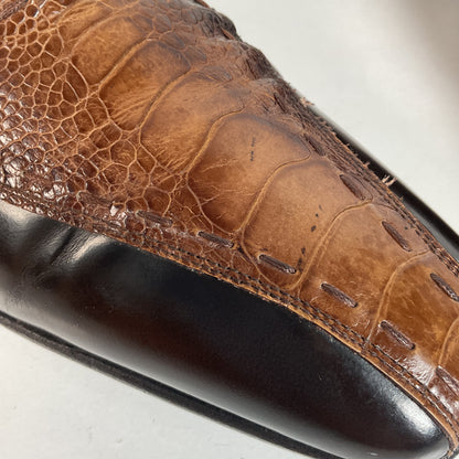 Mezlan Exotic Ostrich Leg Loafer Shoes 9.5 M Recrafted