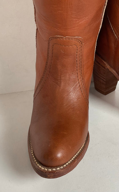 1970s Frye Mustang Riding Boots 6 B Black Label USA Made