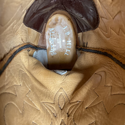 J.B. Hill for M.L. Leddy | Calfskin Cowgirl Boots | Dark Brown | Women’s 7 B