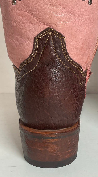 Dan Post 16” Fringe Cowgirl Boots 7.5 M Square Toe Star Inlay
