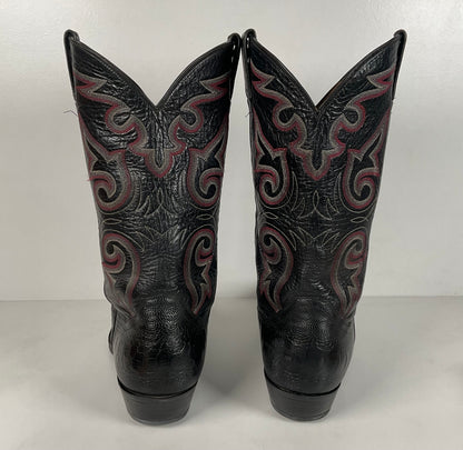 Vintage Panhandle Slim Ostrich Leg Cowboy Boots | Exotic | Black | Men’s 12 D