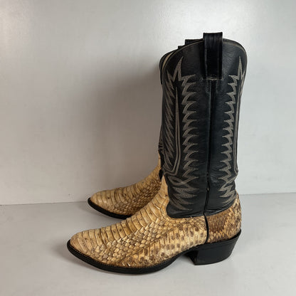 Cowtown Belly Cut Rattlesnake Cowboy Boots 10 D Snakeskin USA Made
