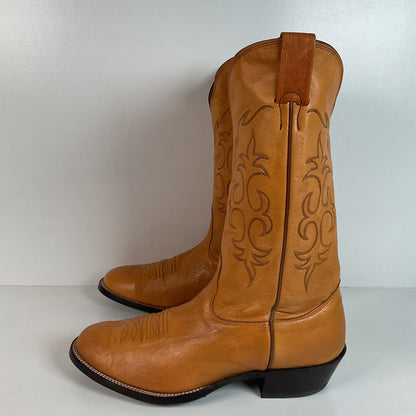 Vintage Nocona Pig Skin Cowboy Boots | Boar | Butterscotch | USA Made | 10.5 EE