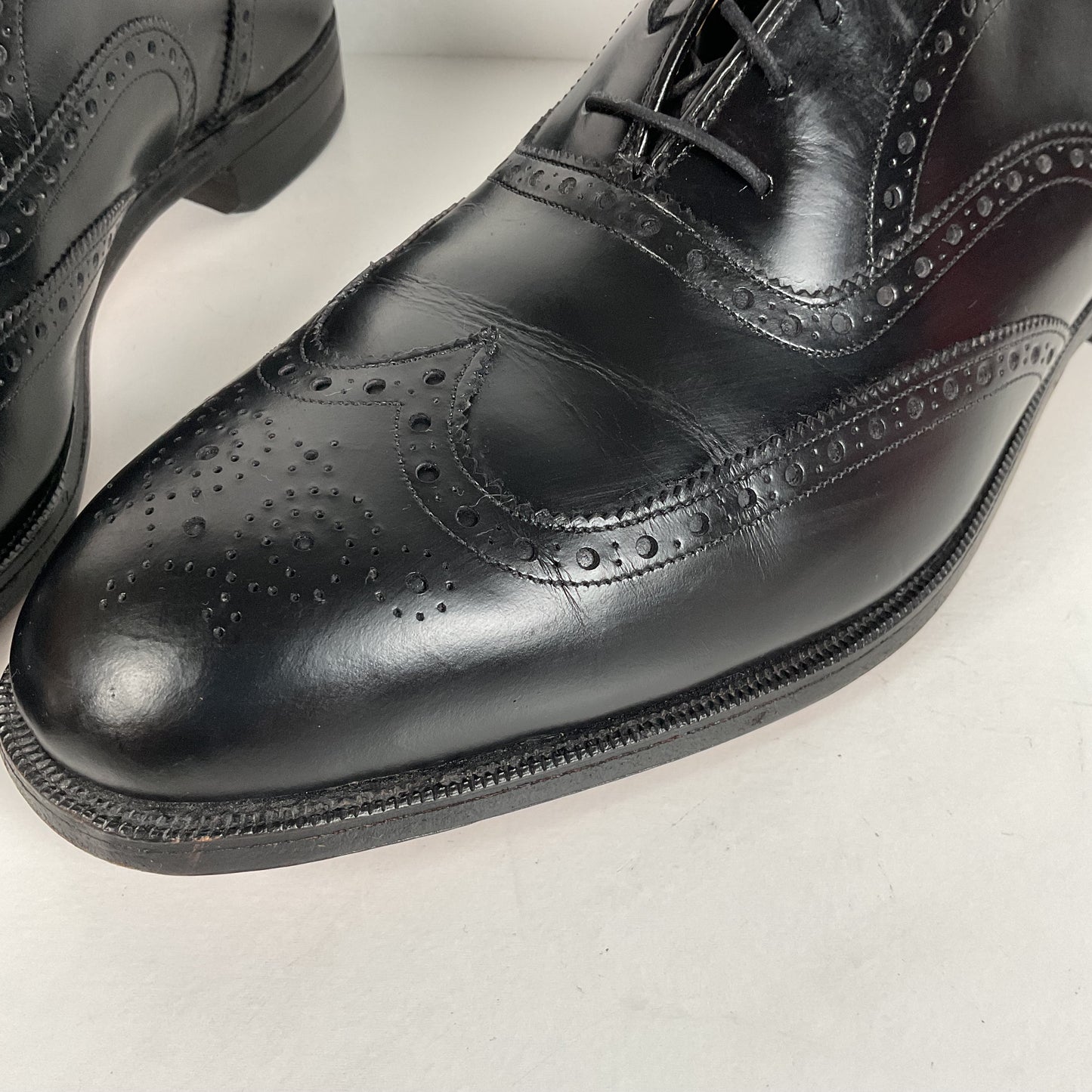 Vintage Johnston Murphy Oxford Shoes | USA Made | Classic Black | Men’s 12 D