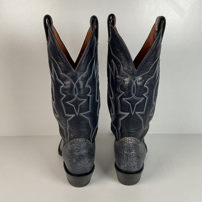 Vintage Sanders Cowboy Boots | Exotic Shark Skin | Extra Narrow | Men’s 11.5 A