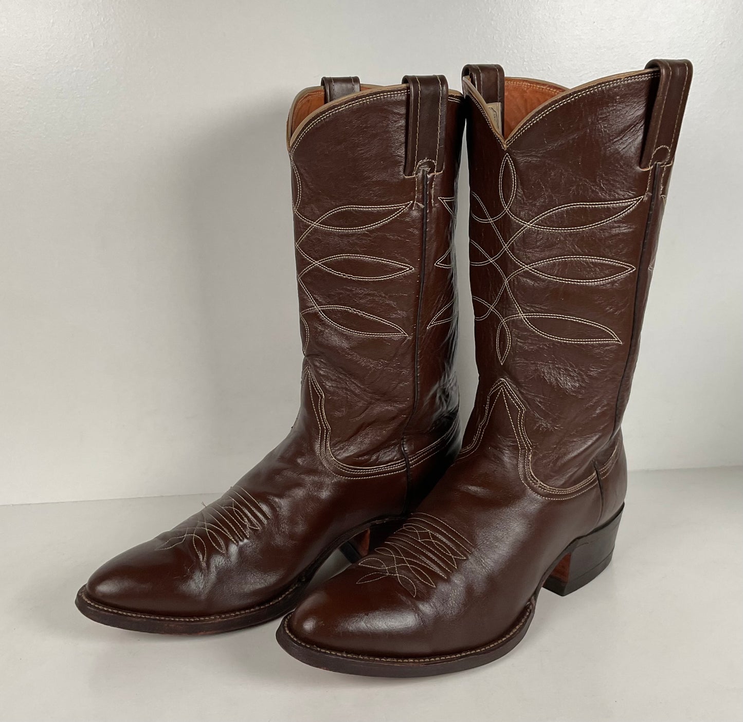 Vintage Nocona Cowboy Boots | Chocolate Calfskin | 1960s-1970s | Men’s 10 D