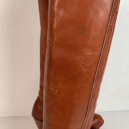 1970s Frye Mustang Riding Boots 6 B Black Label USA Made