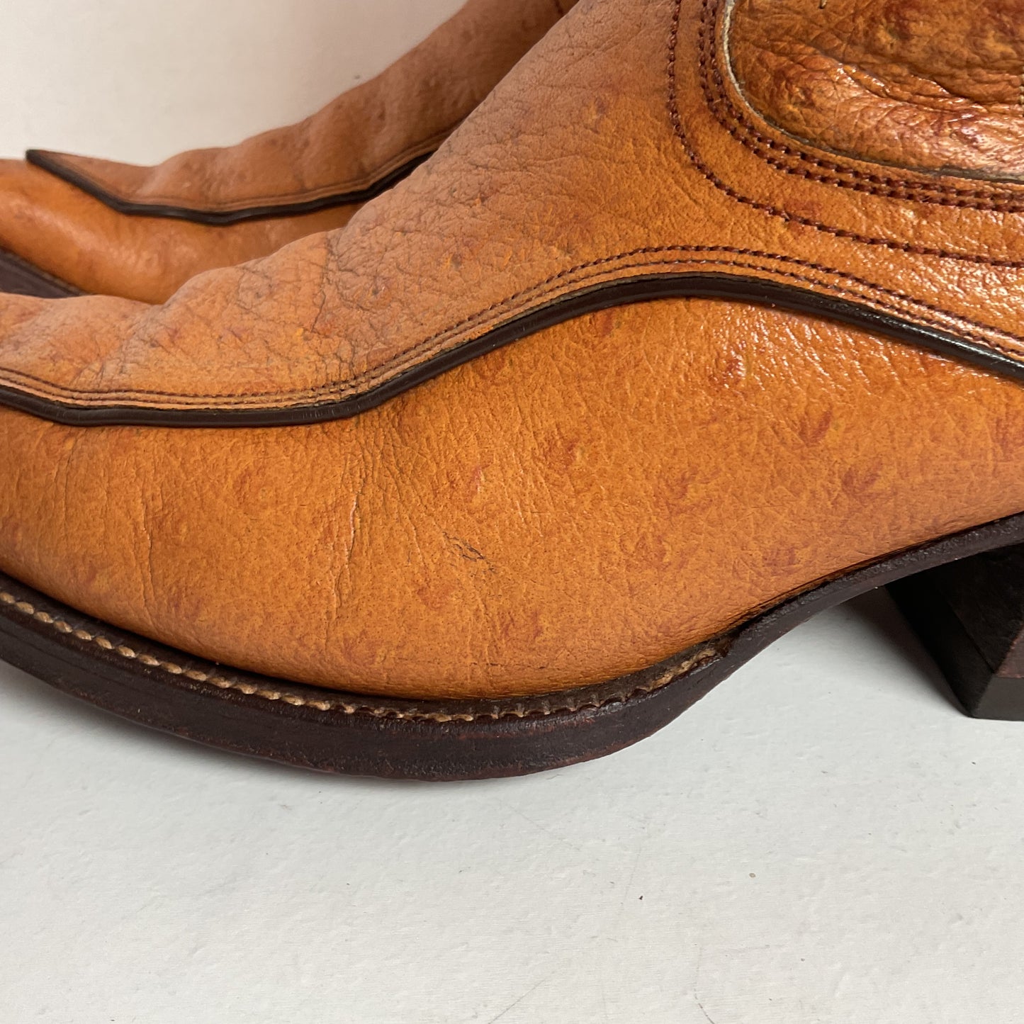 Vintage 1960s Nocona “The Astro” Cowboy Boots 9 D Full Ostrich Calf Exotic