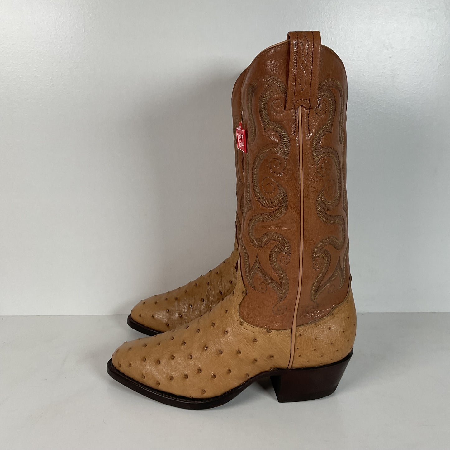 Tony Lama Full Quill Ostrich Cowboy Boots | USA Made | Men’s 6 EE | Women’s 7