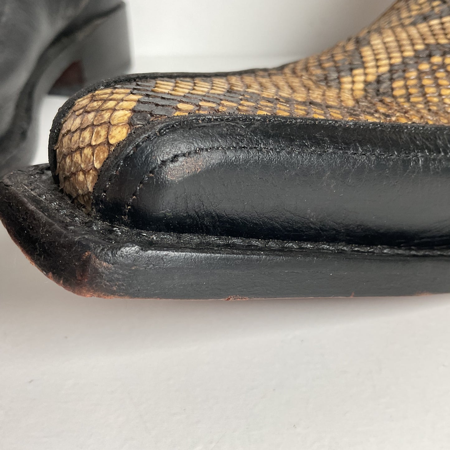 Python Snakeskin Ankle Boots | Western Side Zip | Mex 30.5 | USA 12.5