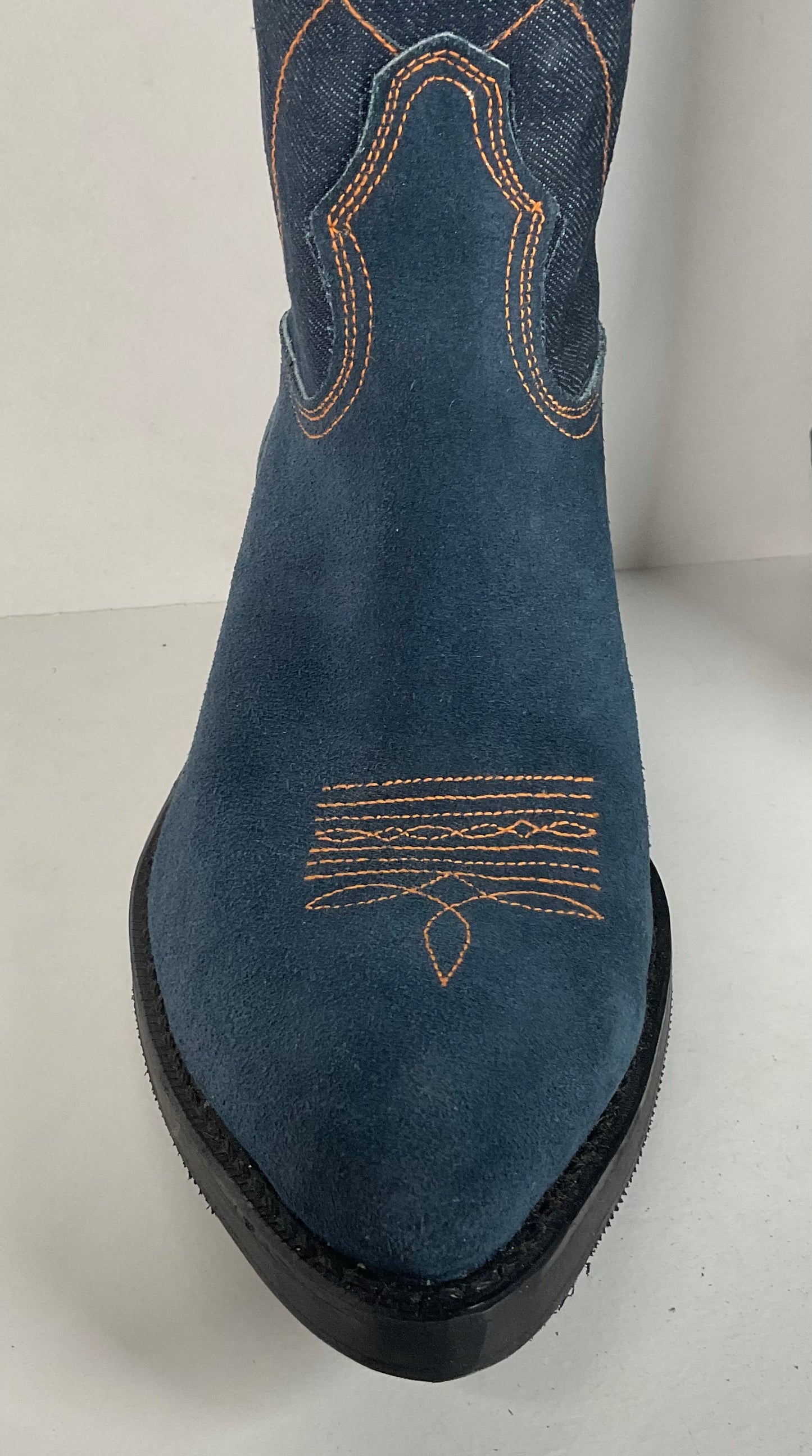 Vintage Blue Jean Denim Cowboy Boots | USA Made | 1970s | Men’s 11 D