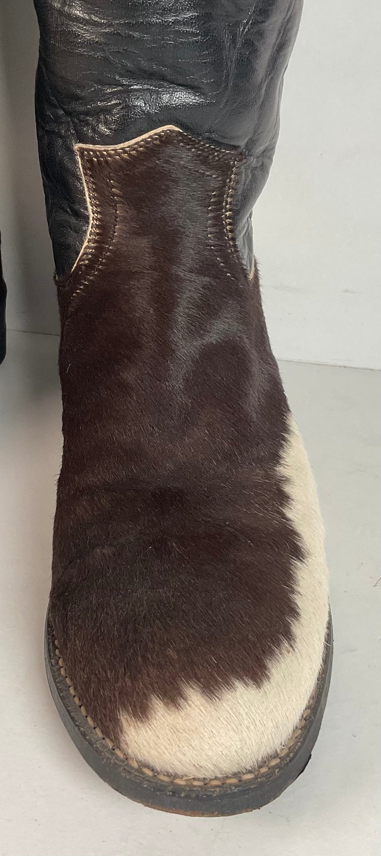Justin Calf Hair On Cow Hide Pony Cowgirl Roper Boots 6 B Western USA Made