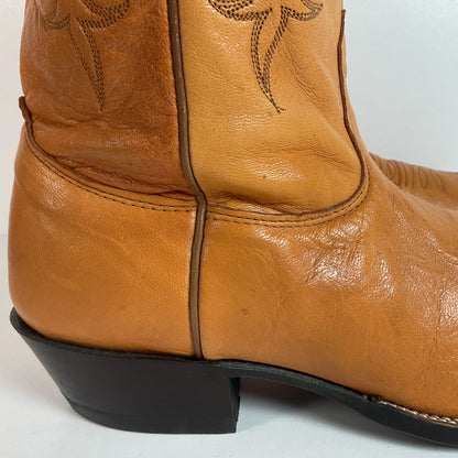 Vintage Nocona Pig Skin Cowboy Boots | Boar | Butterscotch | USA Made | 10.5 EE