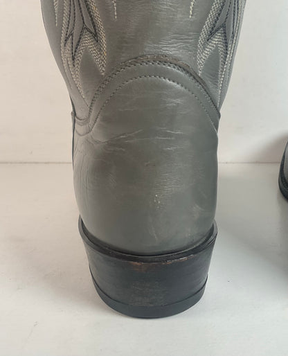 Vintage Grey Tony Lama Grey Cowboy Boots 11 D Gold Label USA Made