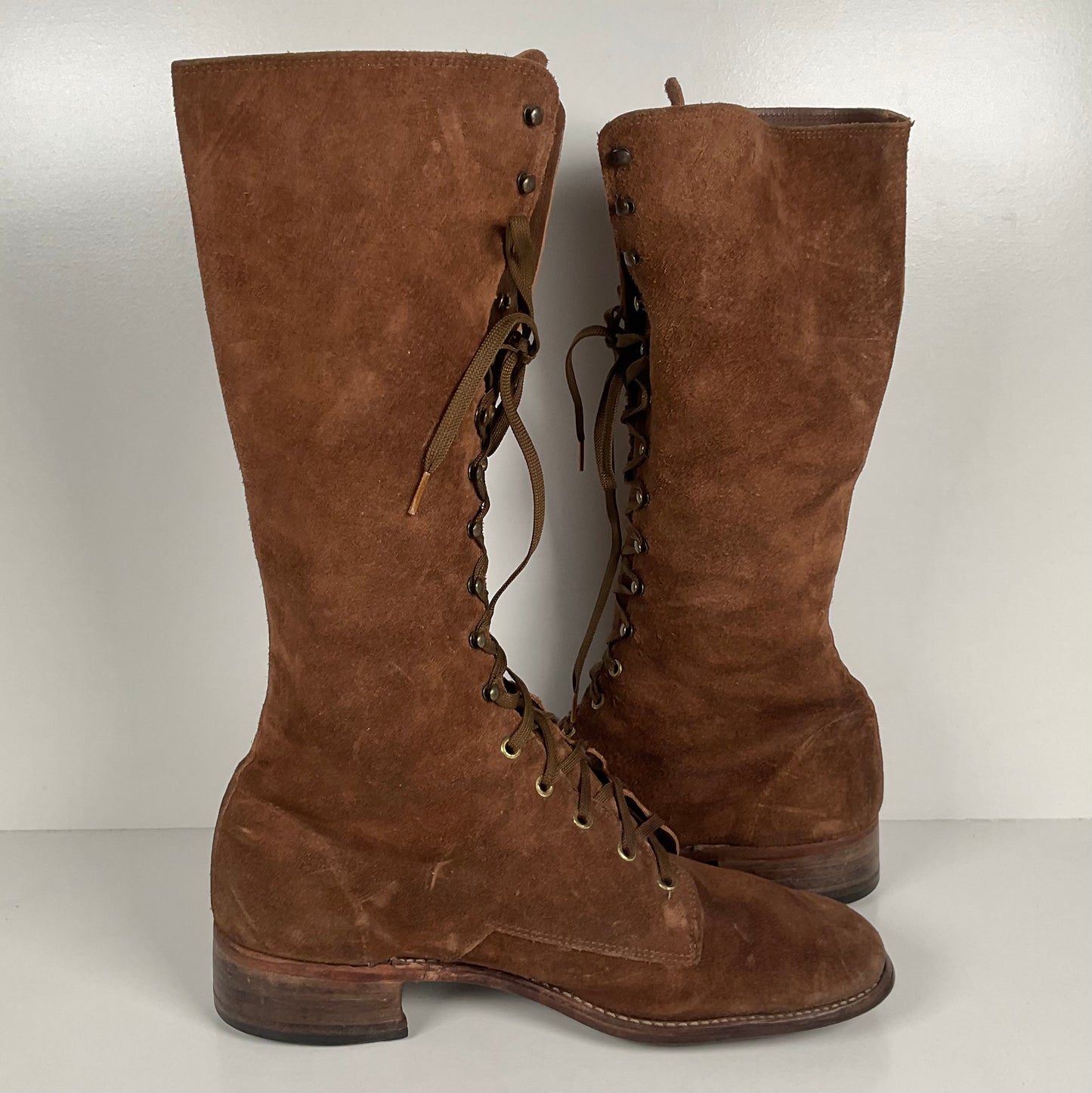 Vintage Tall Suede Lace Up Boots | USA Made | 1960s | Men’s 12 D