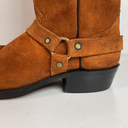 1970s Texas Suede Harness Boots 9 D USA Made Rough Out