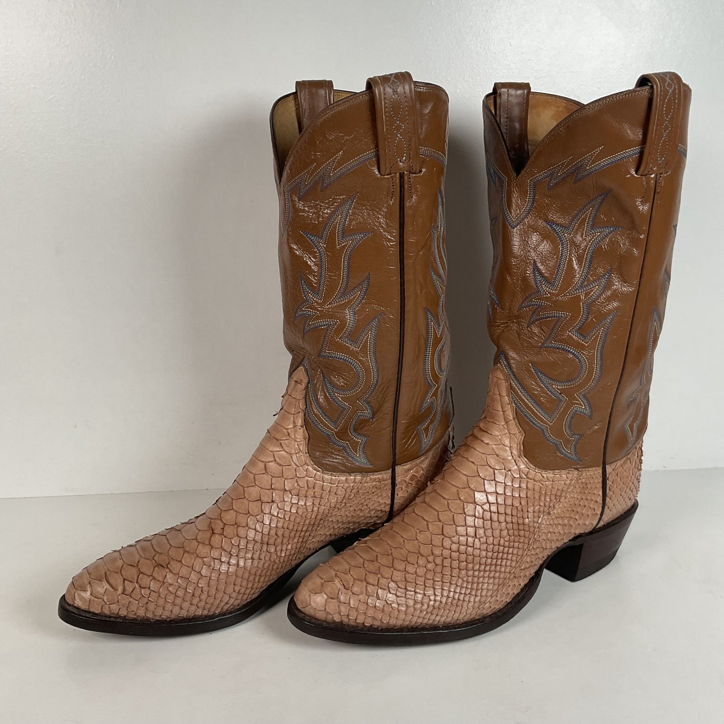 Vintage Tony Lama Python Cowboy Boots | Snakeskin | Gold Label | 10.5 D